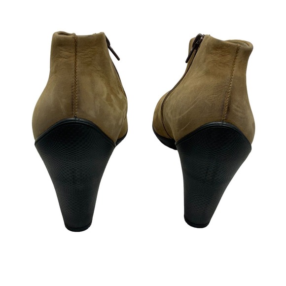 Ecco Womens Size EU 41 US 10 - 10.5 Brown Leather Suede Ankle Boots Booties - Picture 5 of 12